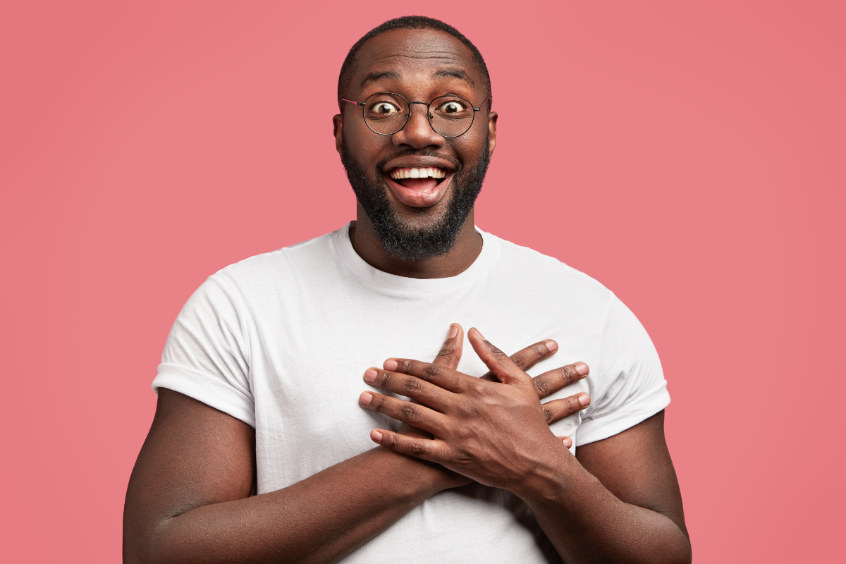 Man Happy And Relieved Of Worry 1200X800